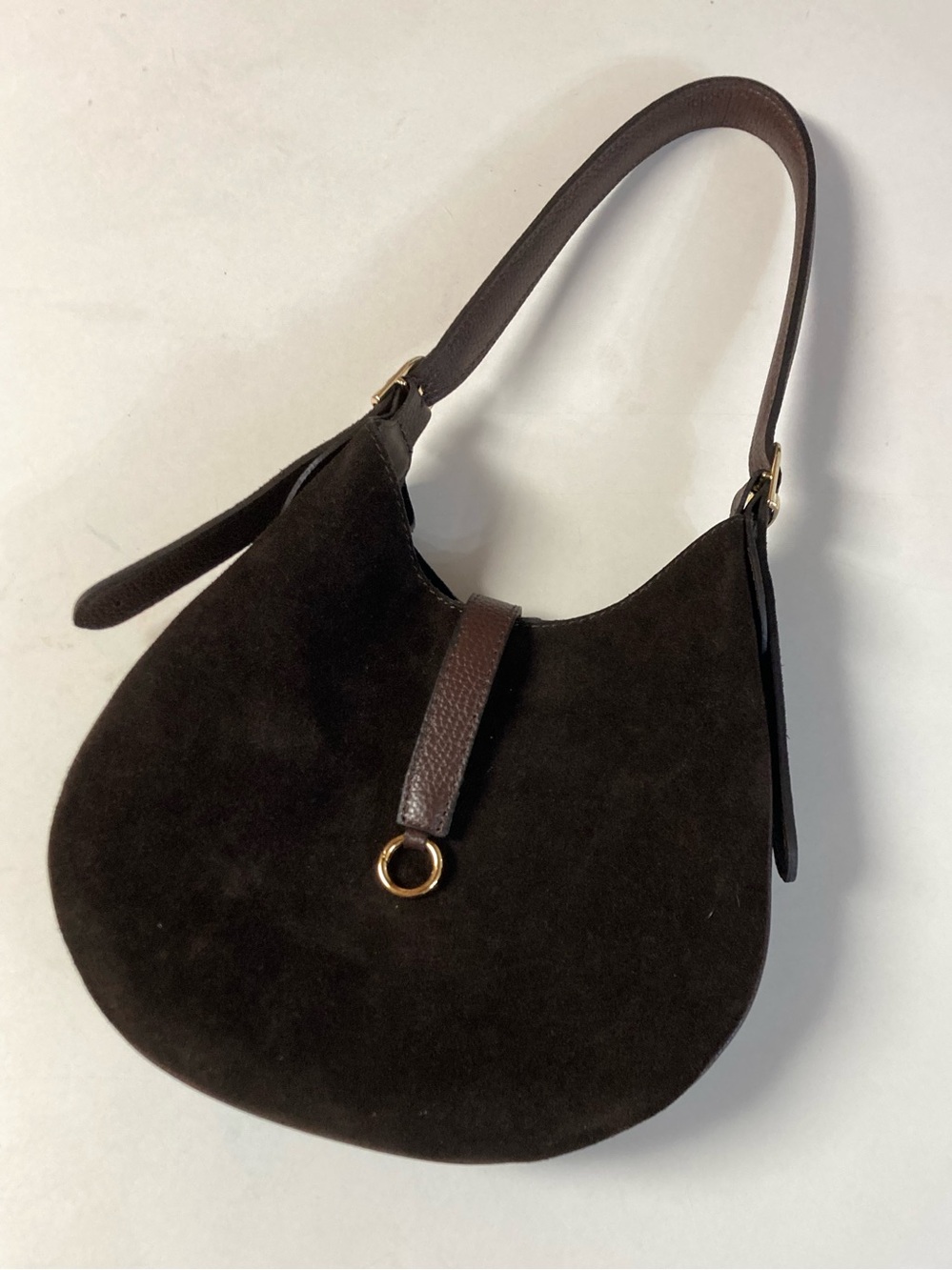 Isadora Italian Leather Chocolate Suede Purse